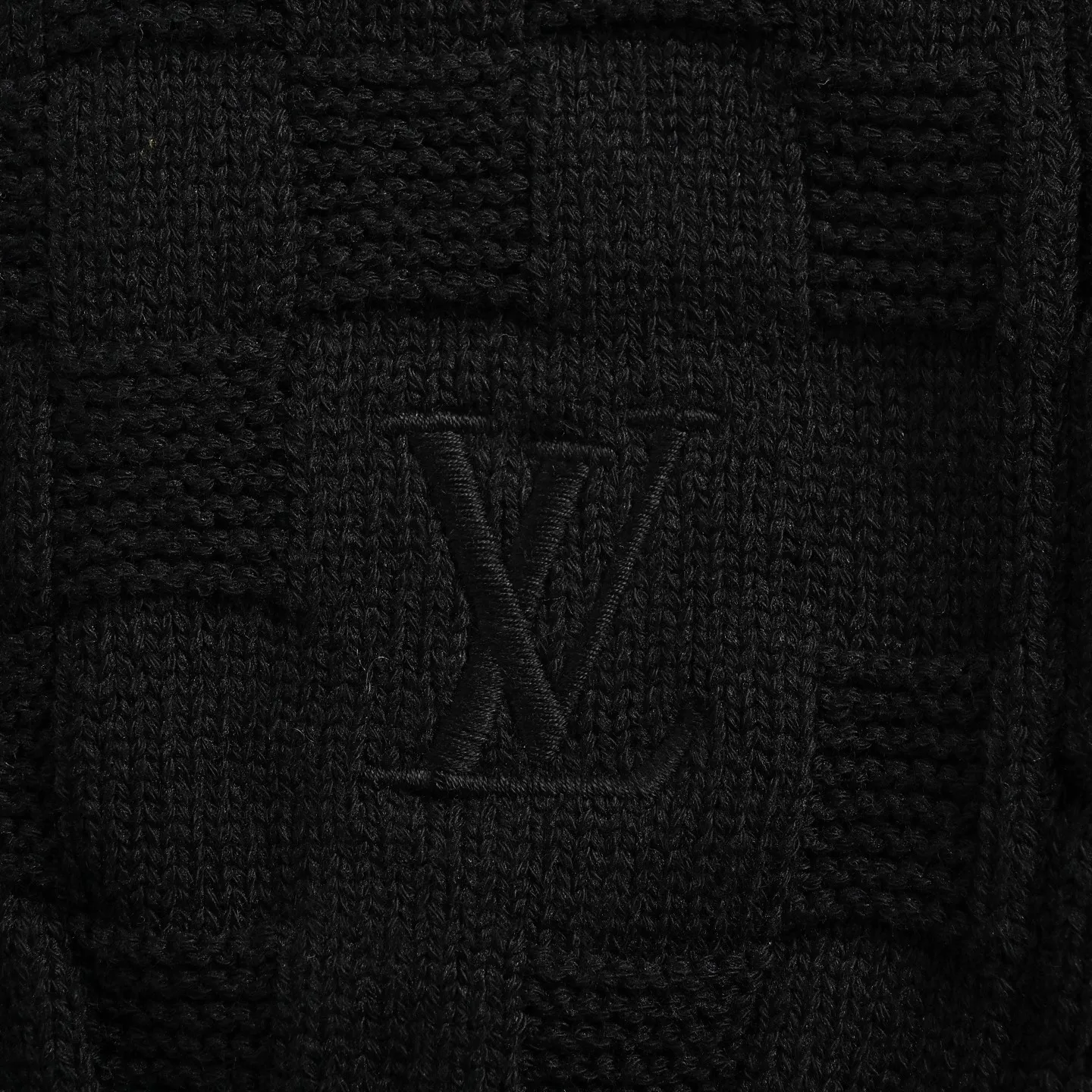 Louis Vuitton/Louis Vuitton Damier cable half-zip turtleneck sweater